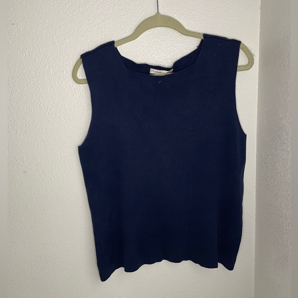 Coldwater Creek | knit sweater vest | navy blue - Picture 1 of 4